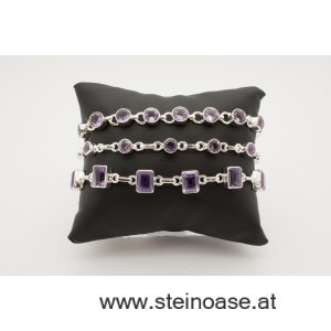 Armband Silber & Amethyst  rund, zart